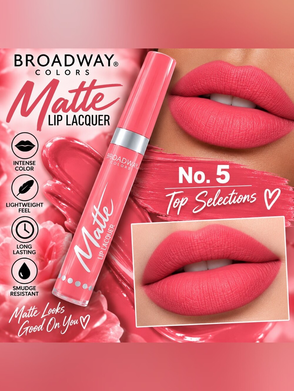 Matte Lip Lacquer No. 5 — Coral Pink Matte Finish